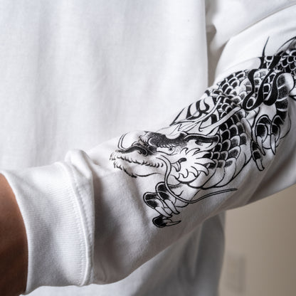 LS2 ロングスリーブ Tシャツ　WHITE　- Ride with Japanese Spirit -