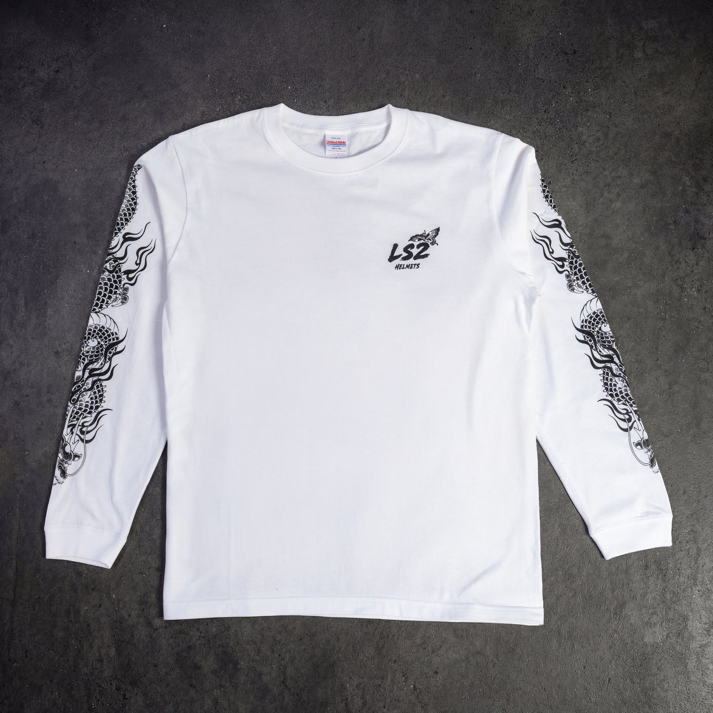 LS2 ロングスリーブ Tシャツ　WHITE　- Ride with Japanese Spirit -