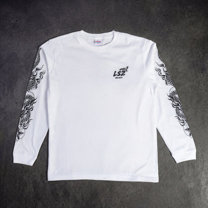 LS2 ロングスリーブ Tシャツ　WHITE　- Ride with Japanese Spirit -