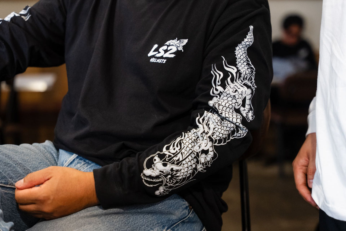 【世界当サイト限定】LS2 ロングスリーブ Tシャツ　BLACK - Ride with Japanese Spirit -