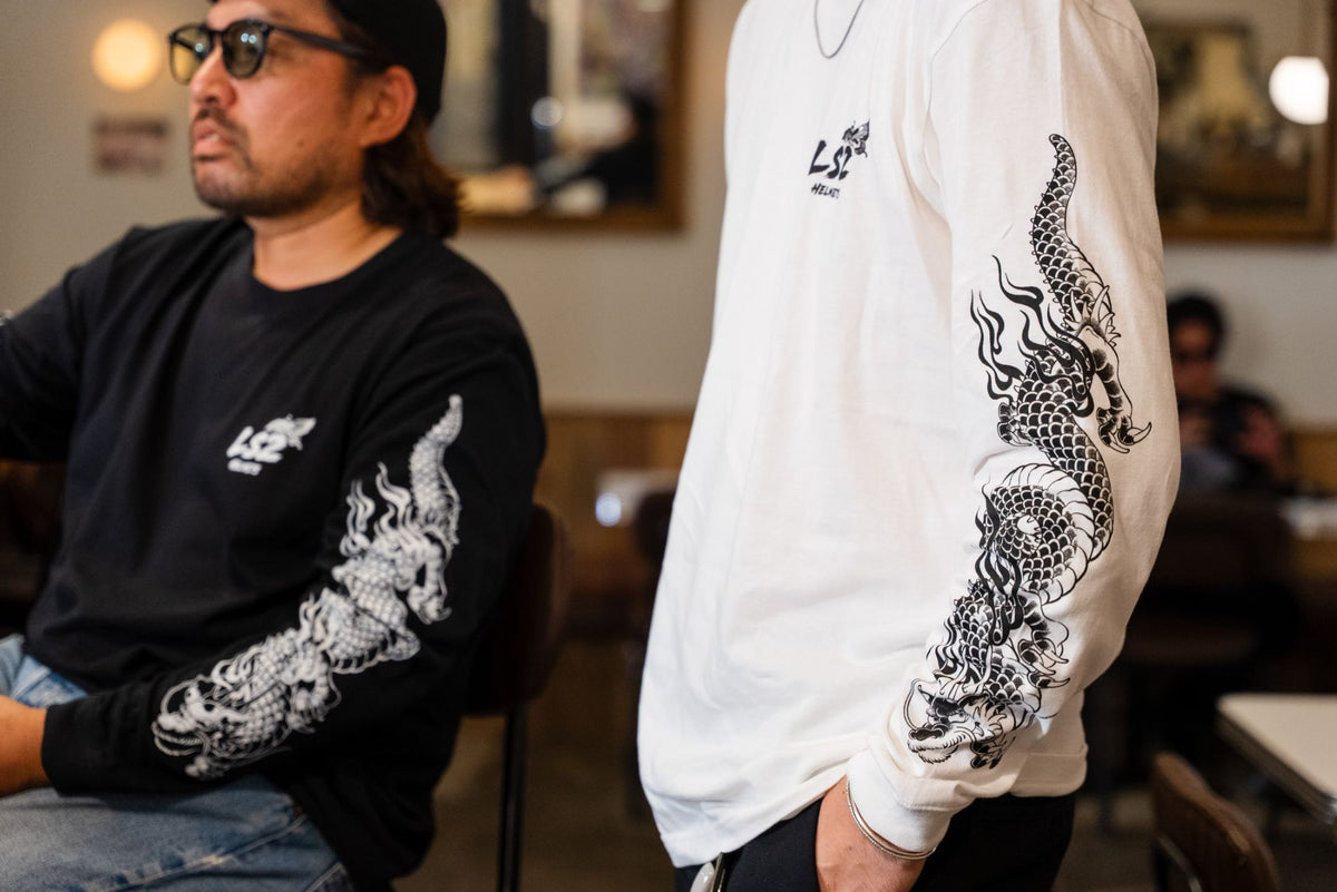 【世界当サイト限定】LS2 ロングスリーブ Tシャツ　WHITE　- Ride with Japanese Spirit -